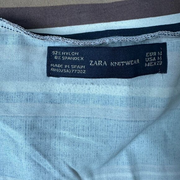 Zara Knitwear Striped Sleeveless Turtleneck – Stretch Fit, Retro Neutrals - Picture 6 of 7